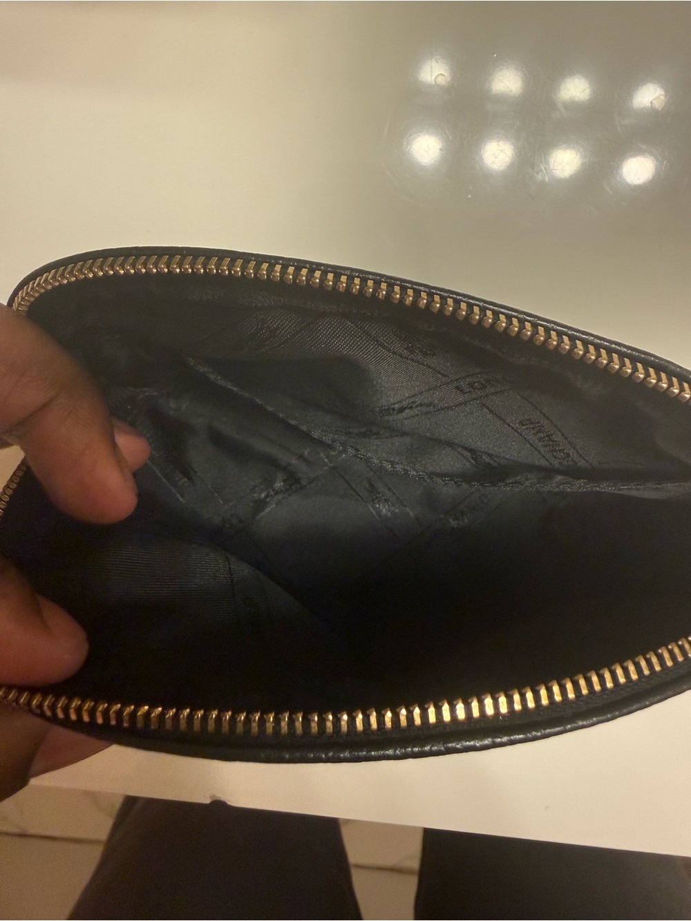 Authentic Women’s Black Small Leather LeFoulonne cosmetic pouch - Picture 2 of 5